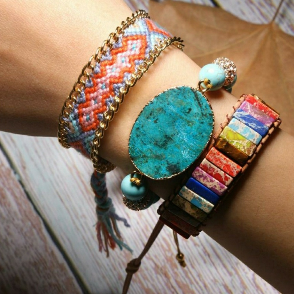 Yoga Moon Girl Turquoise Stone Bracelets 💕